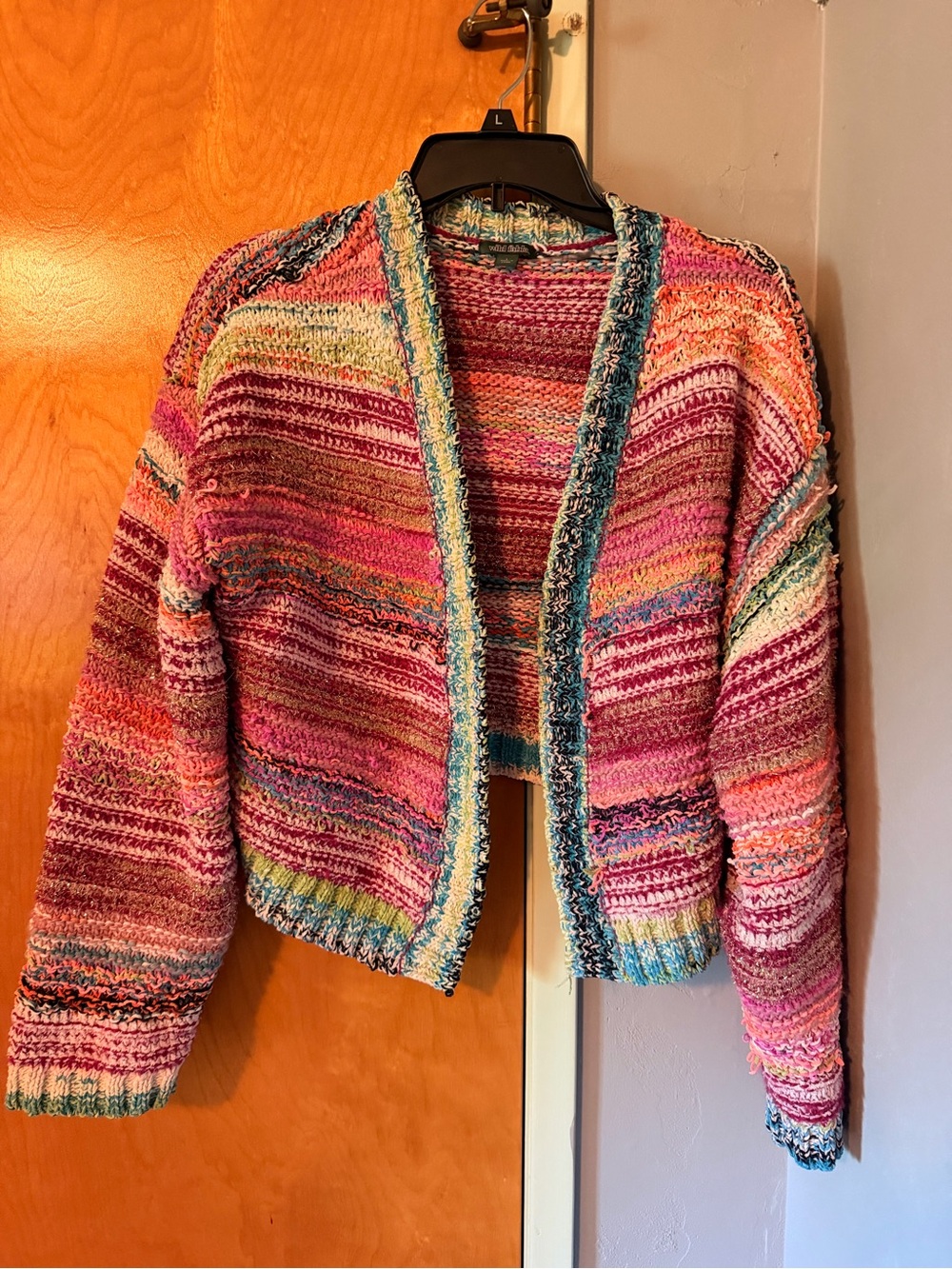 Wild Fable Colorful Multistripe Open-Front Women's Knit